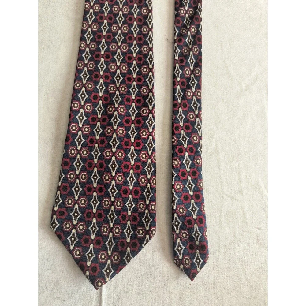 mallory church tie Mens Tall 100% Silk Vintage USA Very Good Condition